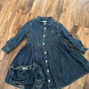 Ralph Lauren Denim Dress with Bloomers - size 12 Mo